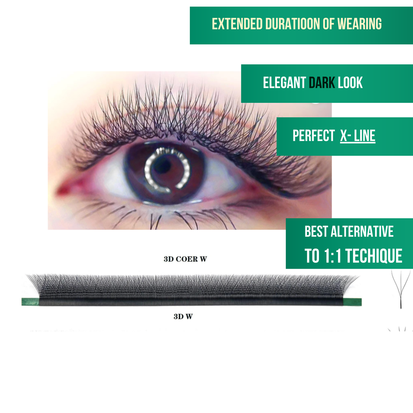 No 4 - 3D (W) Eyelash Extension ✅ FULL set